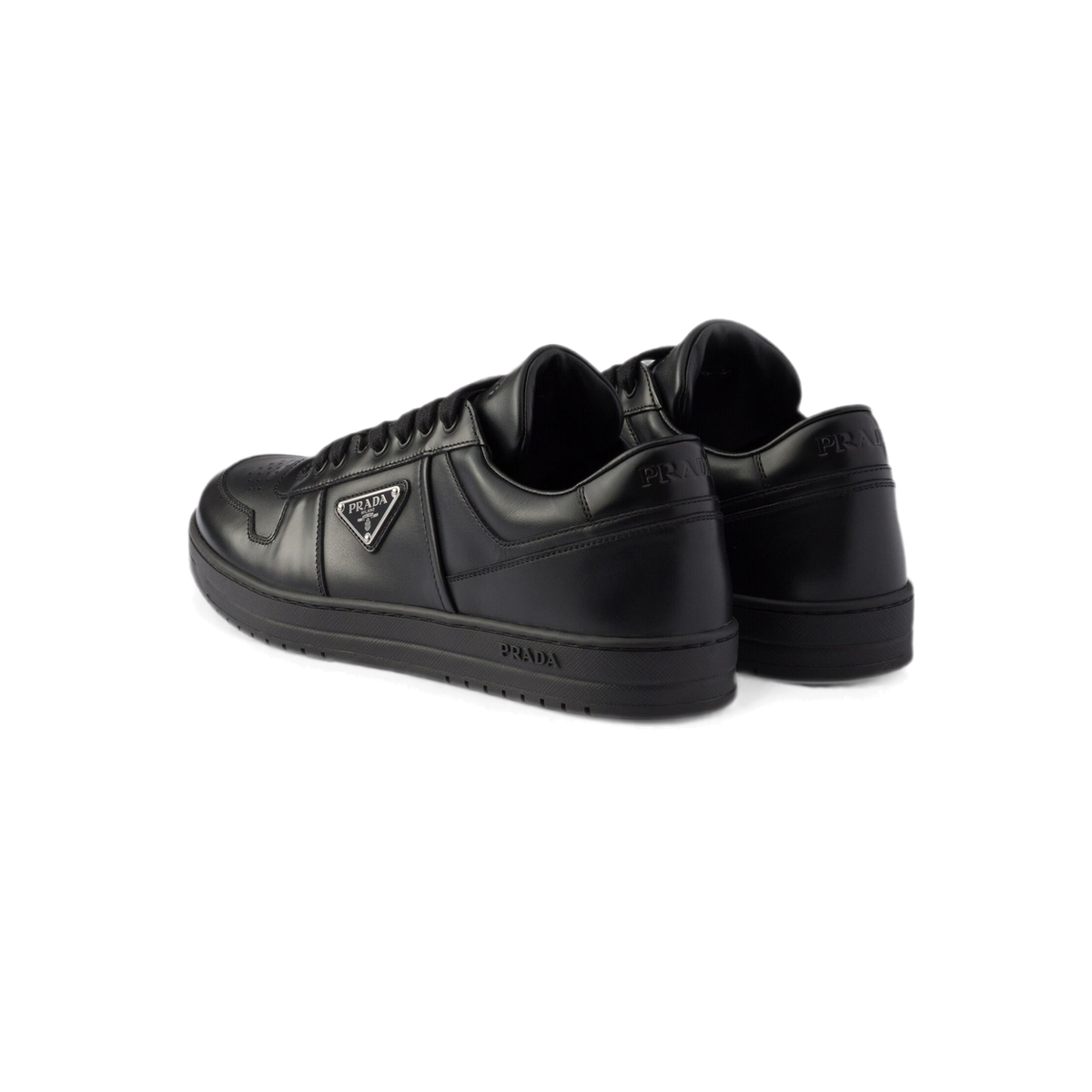 Prada Downtown Leather Sneakers Black